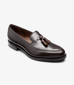 LOAKE Brunel Tasselled Loafer - Dark Brown Waxy Leather