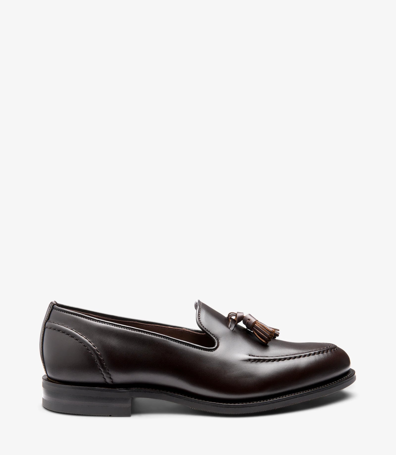 LOAKE Brunel Tasselled Loafer - Dark Brown Waxy Leather