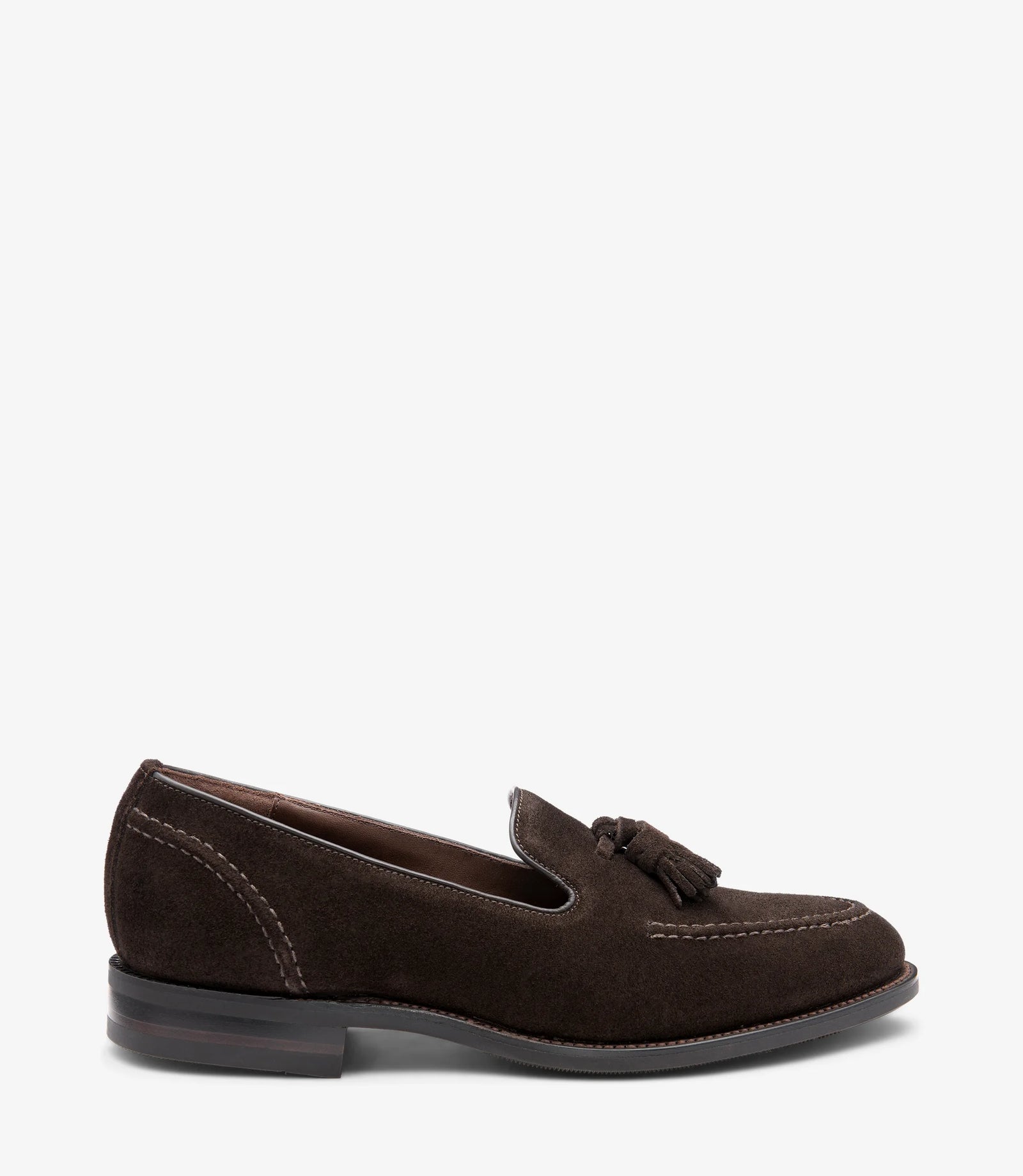 LOAKE Brunel Tasselled Loafer - Dark Brown Suede