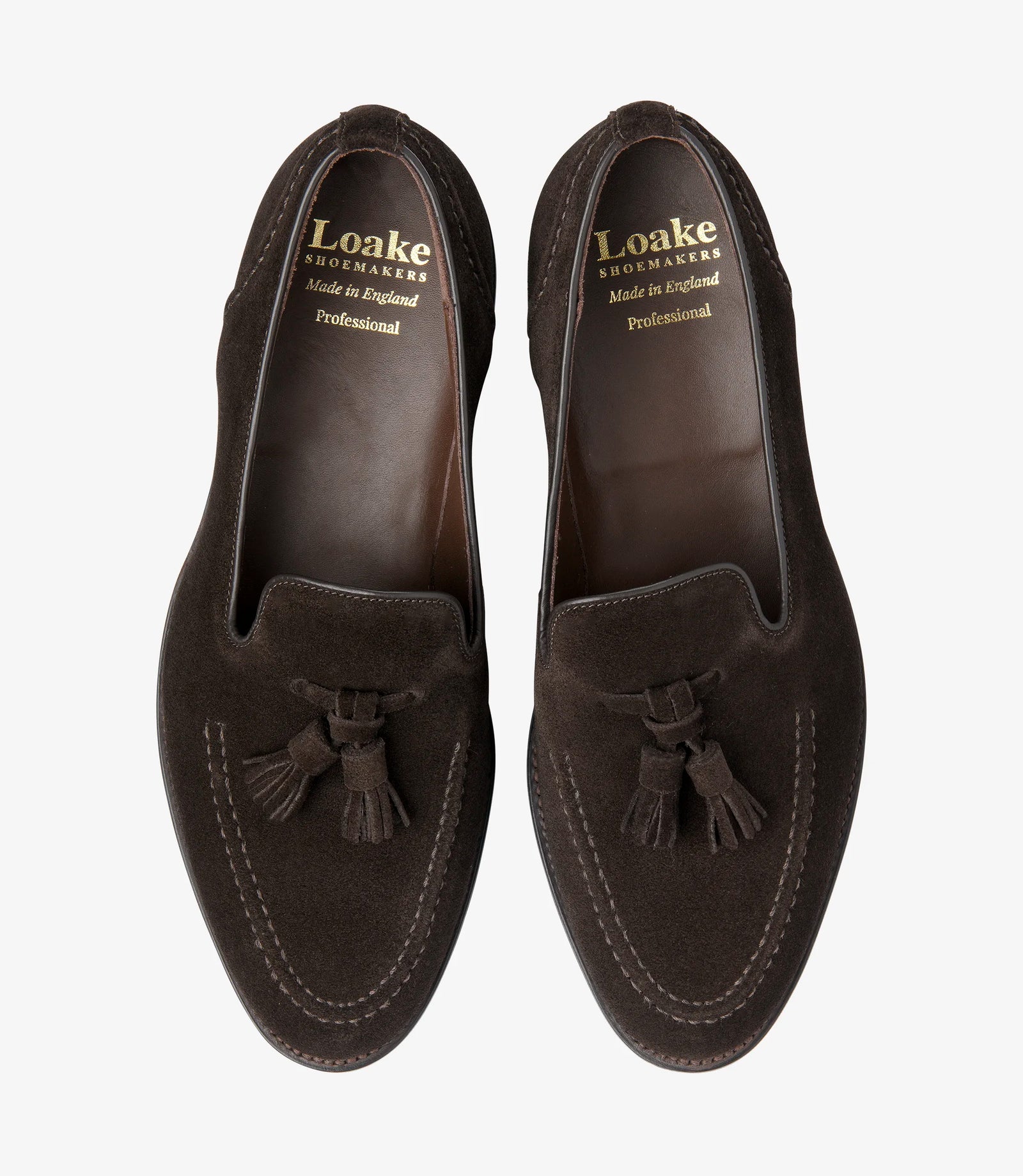 LOAKE Brunel Tasselled Loafer - Dark Brown Suede