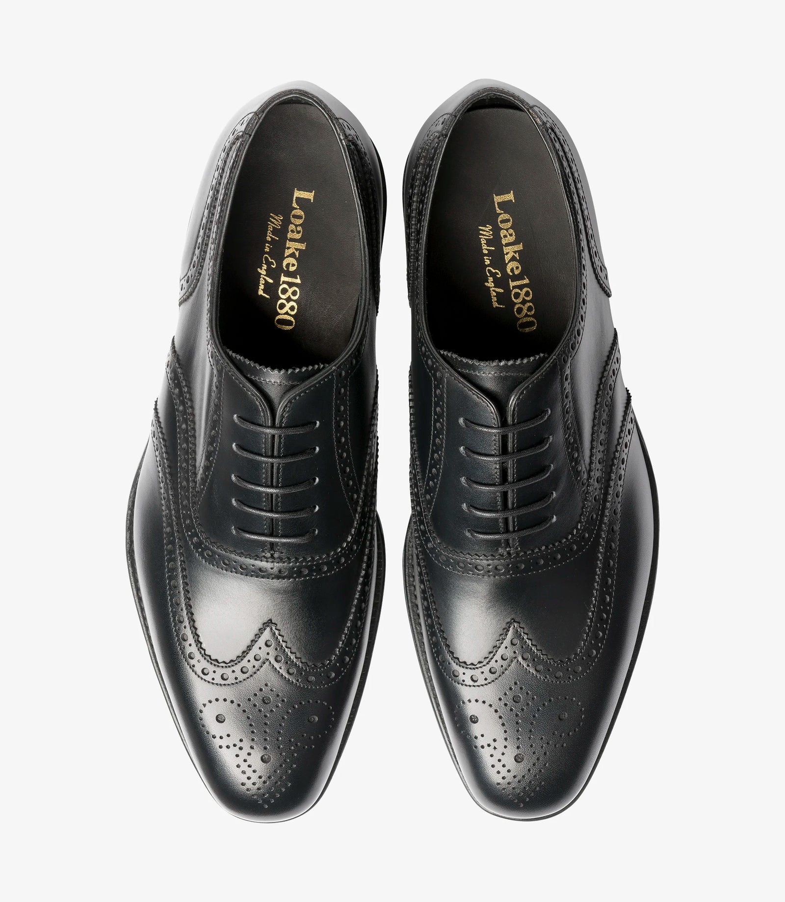 LOAKE Buckingham Oxford Brogue - Black (F-Fitting)