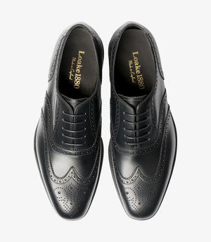 LOAKE Buckingham Oxford Brogue - Black (F-Fitting)