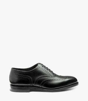 LOAKE Buckingham Oxford Brogue - Black (G Wide) Rubber Sole