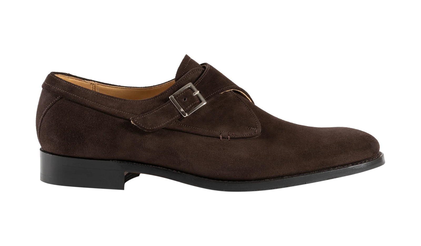 Barker Brayton Monk Shoes - Dark Brown Suede