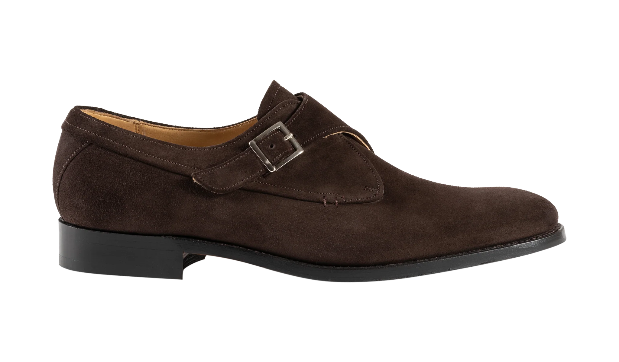 Barker Brayton Monk Shoes - Dark Brown Suede
