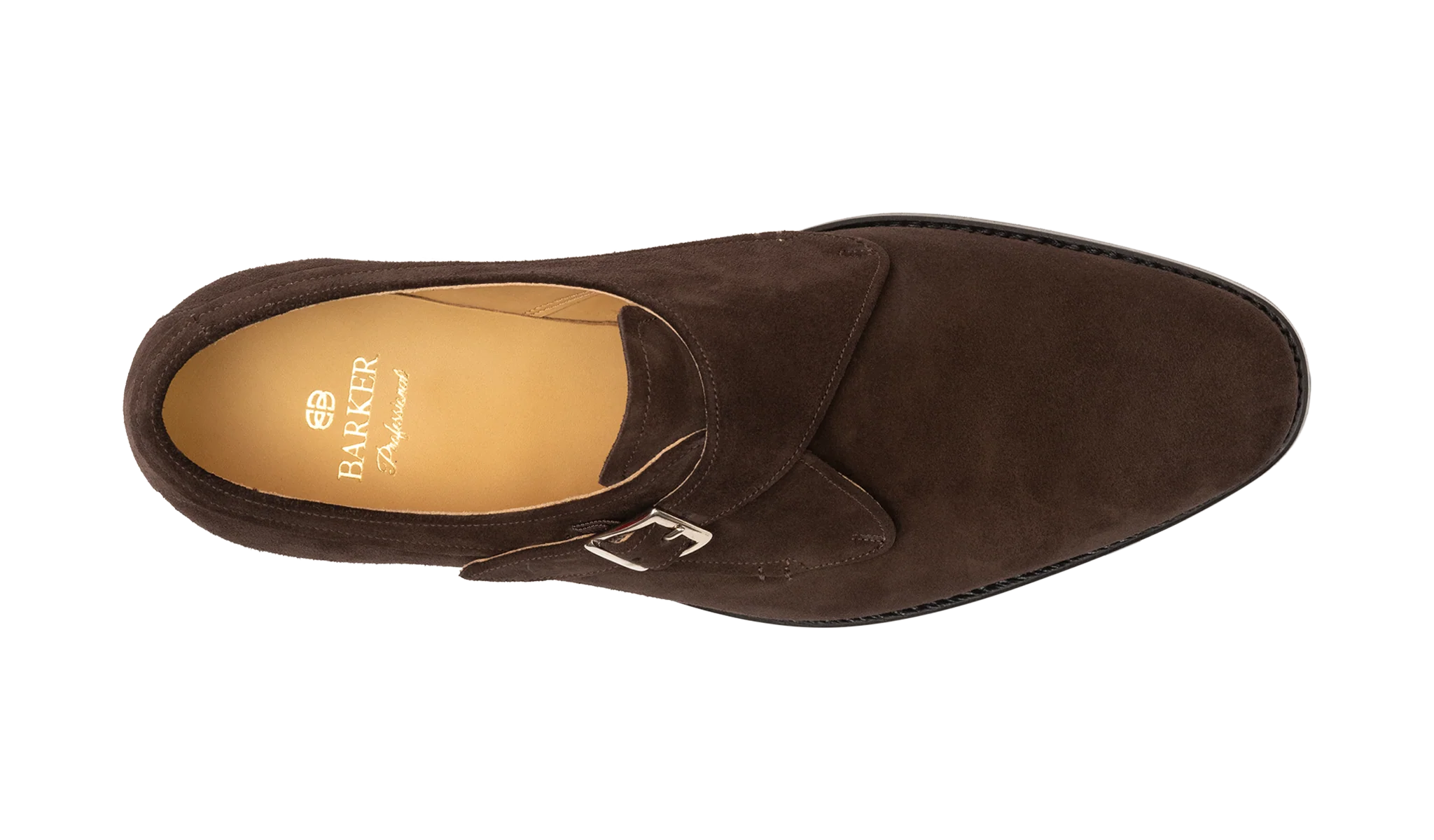 Barker Brayton Monk Shoes - Dark Brown Suede