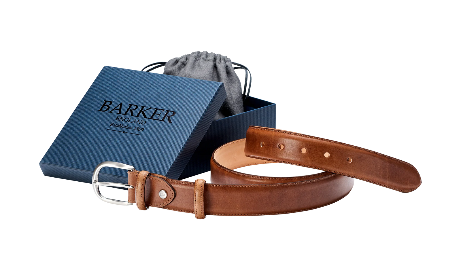 Barker Plain Belt - Brown Calf