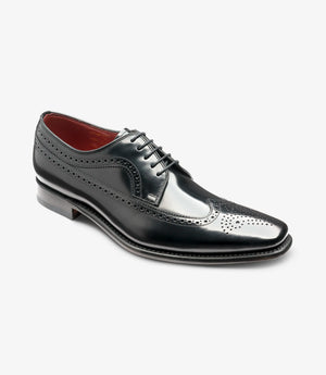 LOAKE Clint Brogue Derby shoe - Black Polished