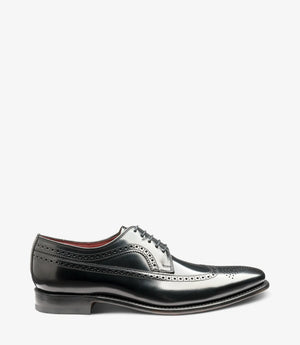 LOAKE Clint Brogue Derby shoe - Black Polished