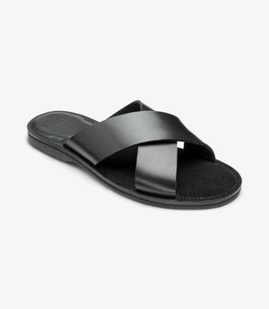 LOAKE Gozo Sandals - Black Waxy Leather
