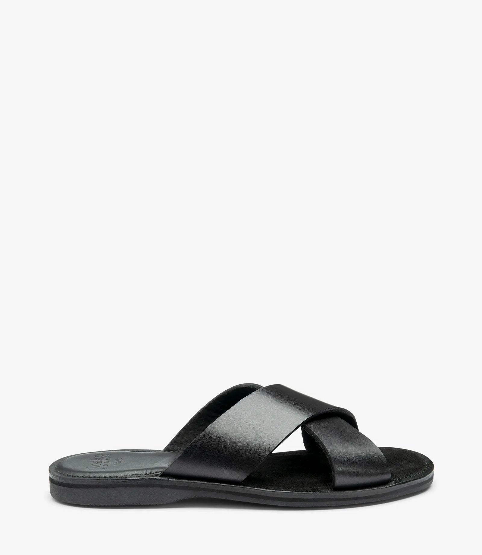 LOAKE Gozo Sandals - Black Waxy Leather