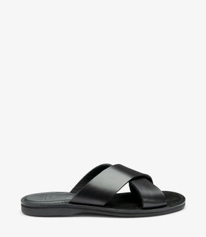 LOAKE Gozo Sandals - Black Waxy Leather