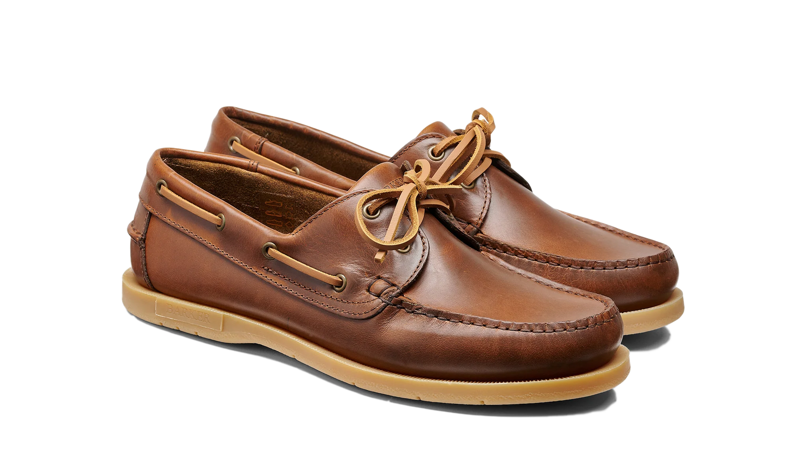 Barker Dalton Boat Leather Shoes - Cognac