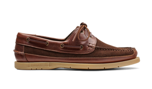 Barker Dexter Boat Leather/Suede Shoes - Cognac/Coffee