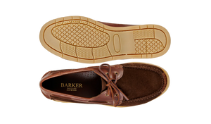 Barker Dexter Boat Leather/Suede Shoes - Cognac/Coffee