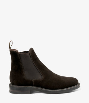 LOAKE Dorchester Chelsea Boot - Dark Brown Suede