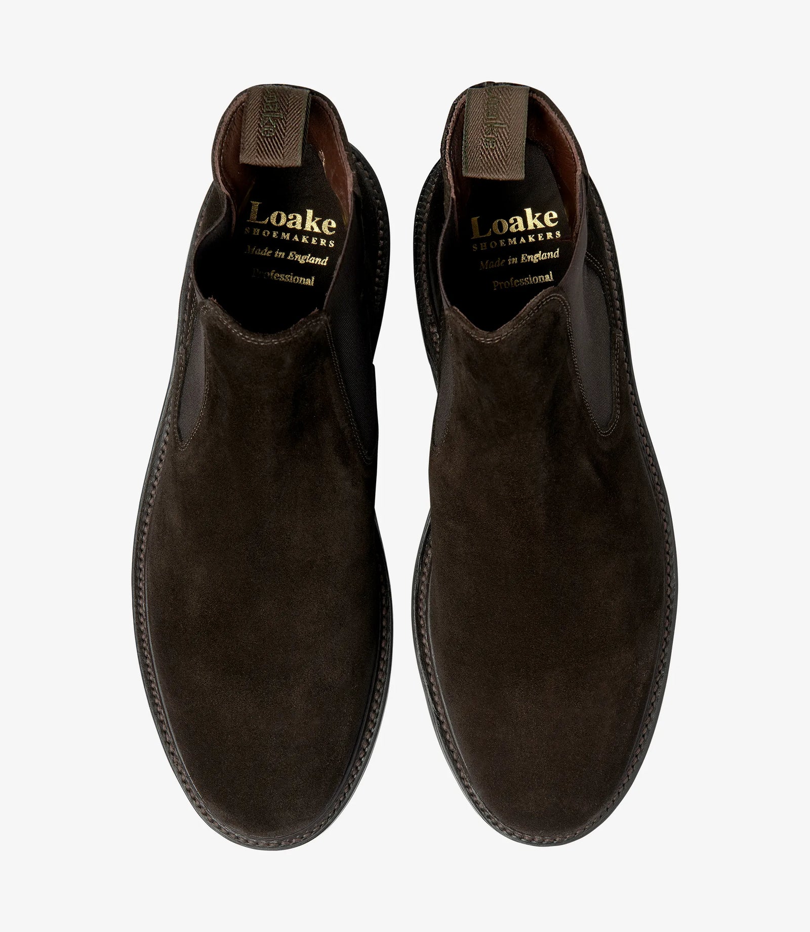 LOAKE Dorchester Chelsea Boot - Dark Brown Suede