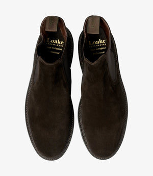 LOAKE Dorchester Chelsea Boot - Dark Brown Suede