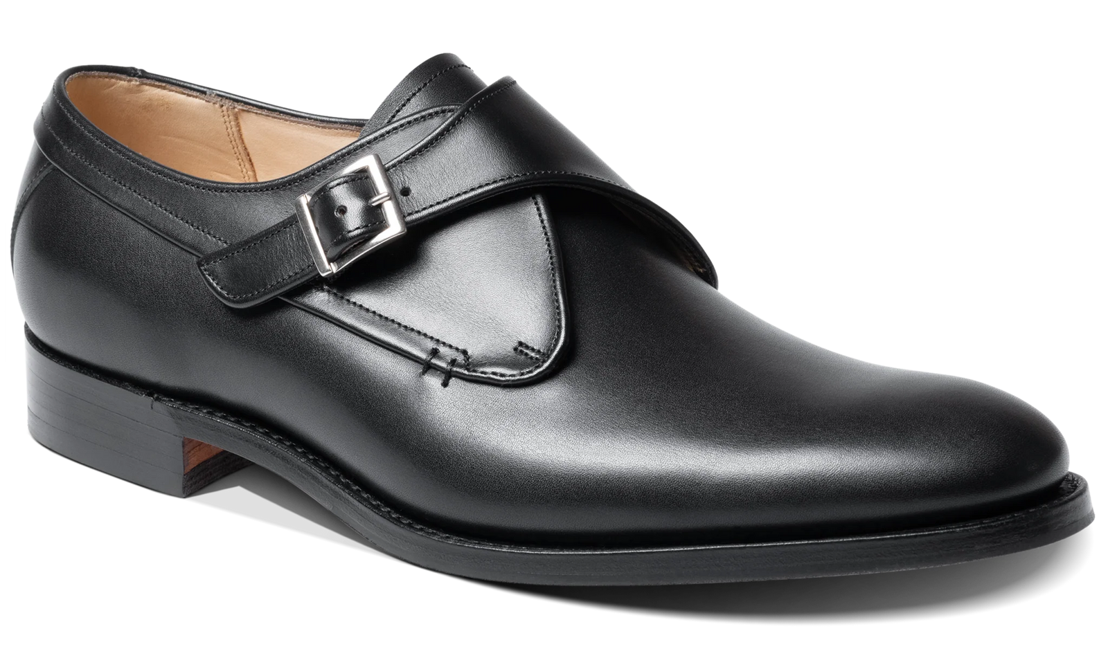 Barker Brayton Monk Shoes - Black Calf