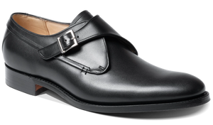 Barker Brayton Monk Shoes - Black Calf