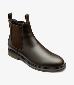 LOAKE Ducksworth Chelsea Boot - Dark Brown Waxy