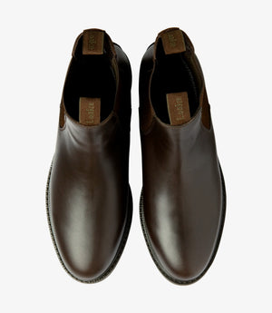 LOAKE Ducksworth Chelsea Boot - Dark Brown Waxy