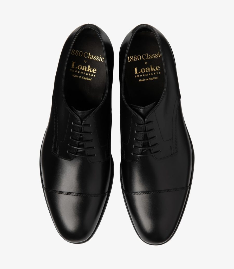 LOAKE Petergate Toe Cap Shoe - Carbon Black