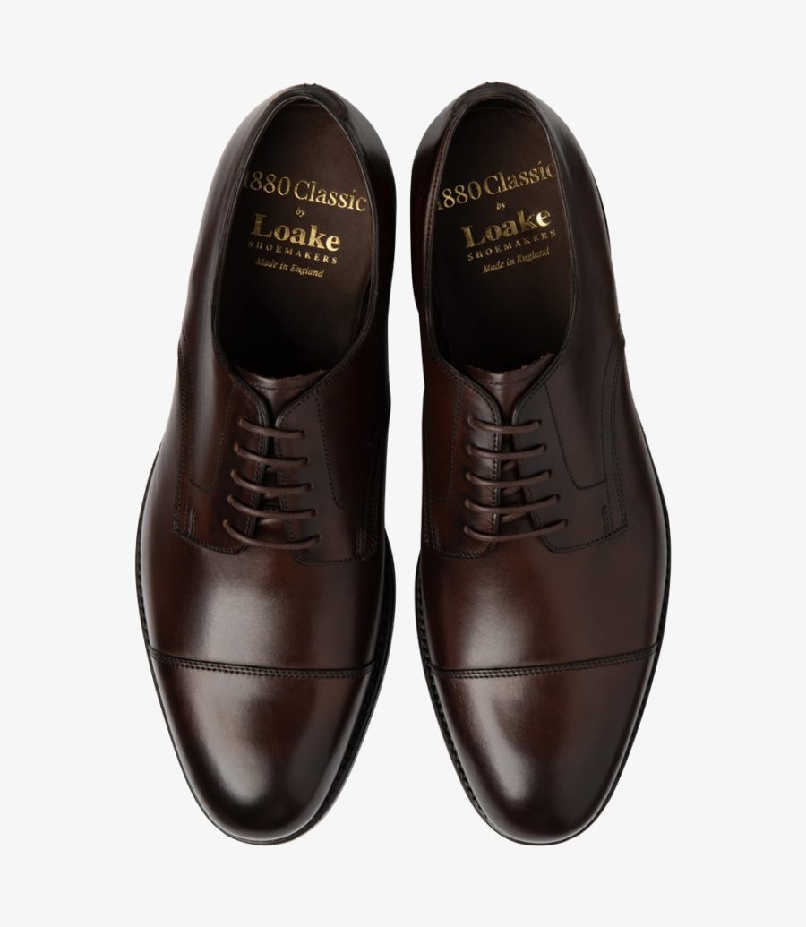 LOAKE Petergate Toe Cap Shoe - Scorched Walnut