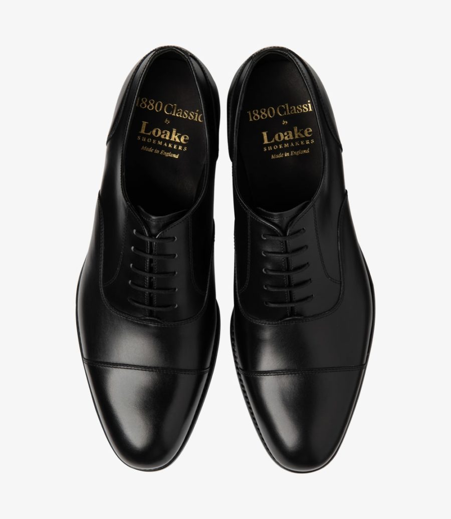 LOAKE Stonegate Toe Cap Shoe - Carbon Black