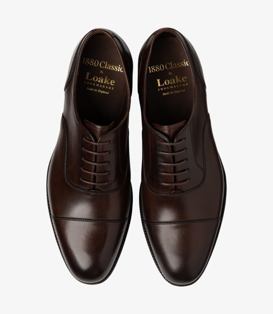 LOAKE Stonegate Toe Cap Shoe - Scorched Walnut