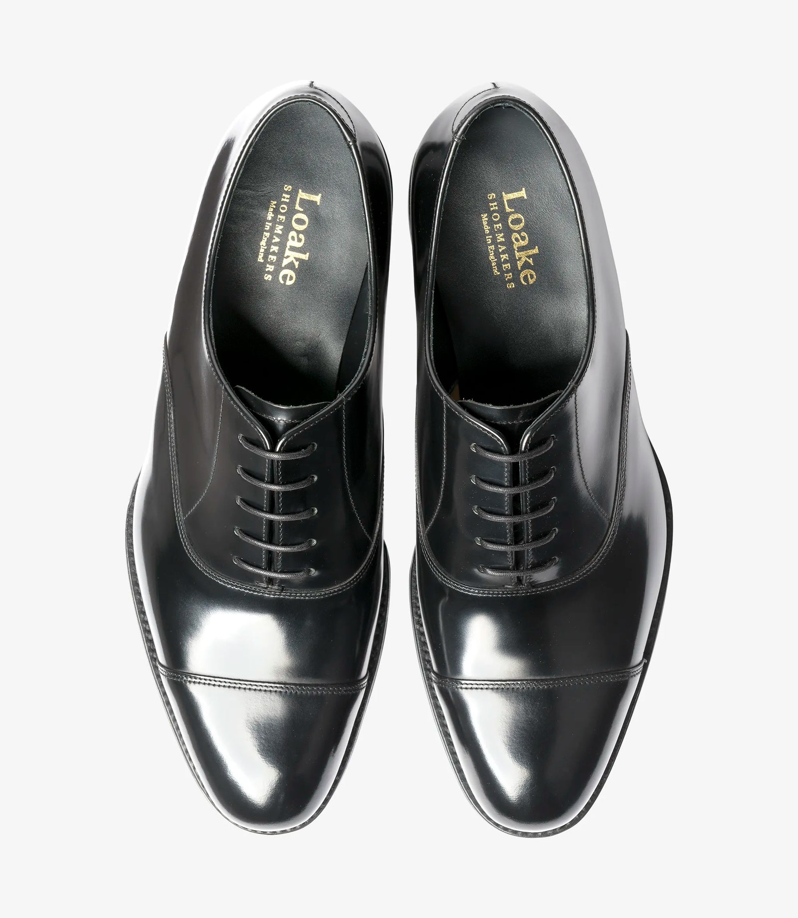 LOAKE Elgin Oxford shoe - Black Polished - Side View