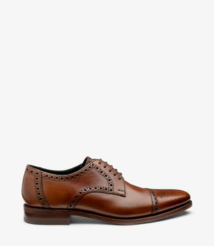 LOAKE Foley Stylish Brogue Derby Shoes - CEDAR