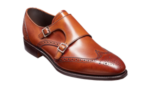 Barker Fleet Double Monk Leather Shoe - Antique Rosewood Calf