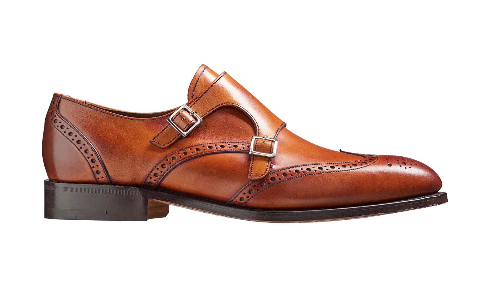 Barker Fleet Double Monk Leather Shoe - Antique Rosewood Calf