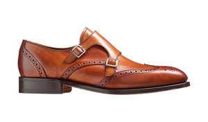 Barker Fleet Double Monk Leather Shoe - Antique Rosewood Calf