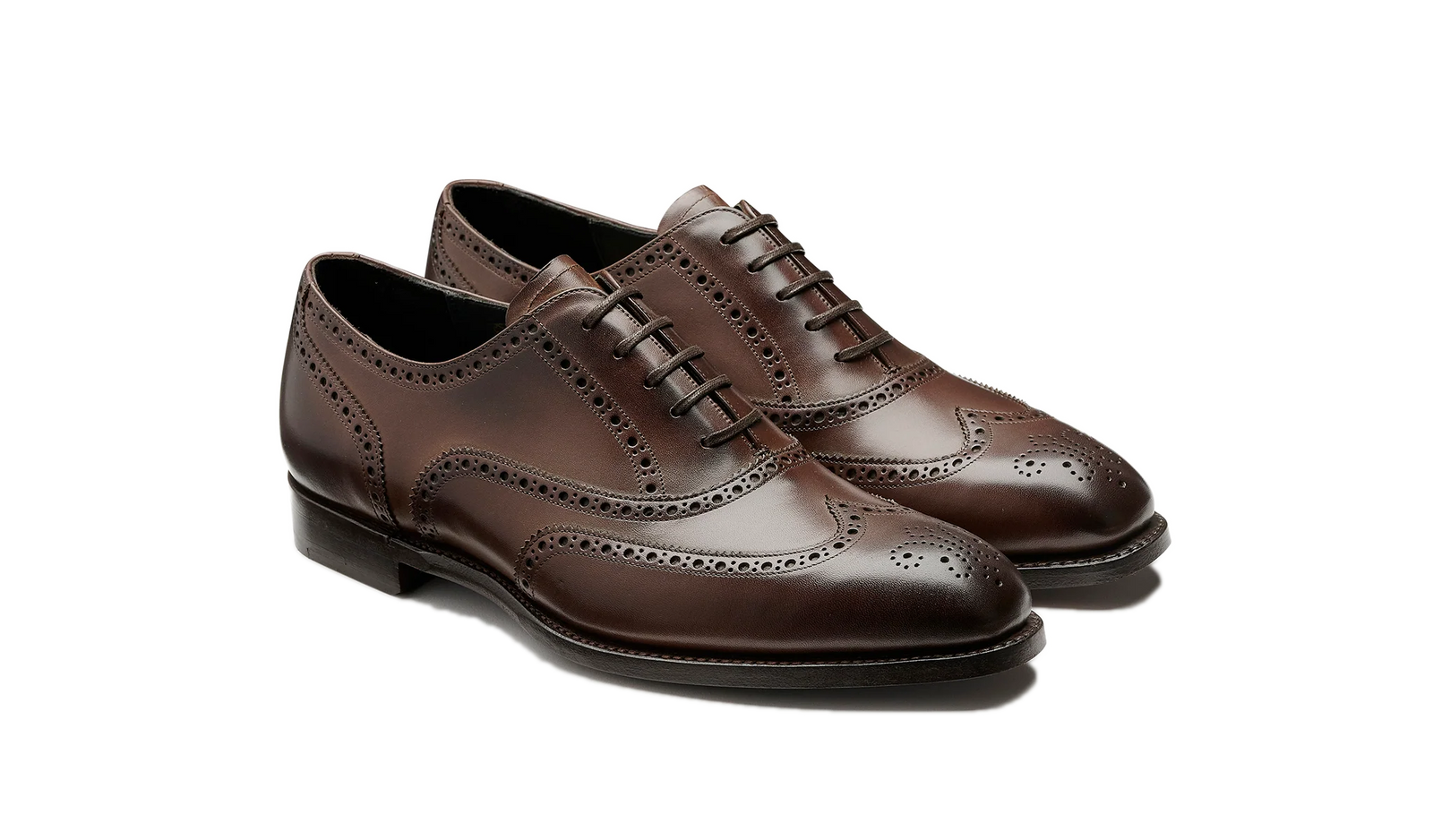 Barker Gloucester Wing Tip Oxford Brogue -  Dark Walnut Calf