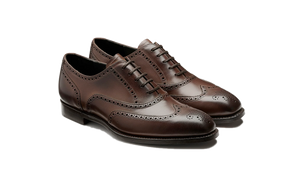 Barker Gloucester Wing Tip Oxford Brogue -  Dark Walnut Calf