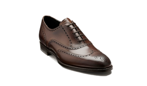 Barker Gloucester Wing Tip Oxford Brogue -  Dark Walnut Calf