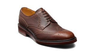 Barker Kelmarsh Wingtip Brogue Derby Shoe -Brown Shadow Calf