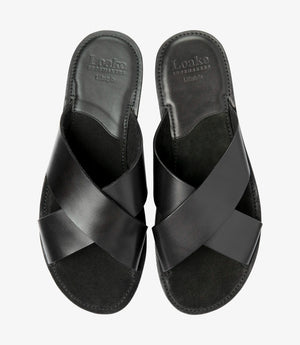 LOAKE Gozo Sandals - Black Waxy Leather