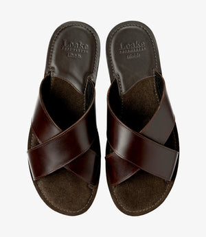 LOAKE Gozo Sandals - Dark Brown Leather