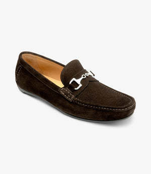 LOAKE Hawthorn Lace Up Boat Shoe - Dark Brown Suede