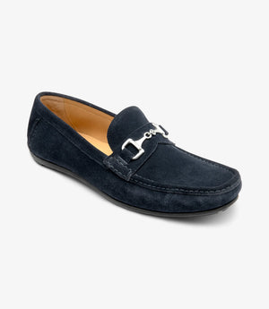 LOAKE Hawthorn Lace Up Boat Shoe - Navy Suede