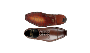 Barker Hertford Semi brogue Oxford -  Dark Walnut Calf