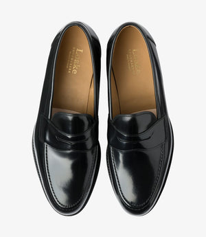 LOAKE Imperial Loafer - Black Polished Calf - Top View