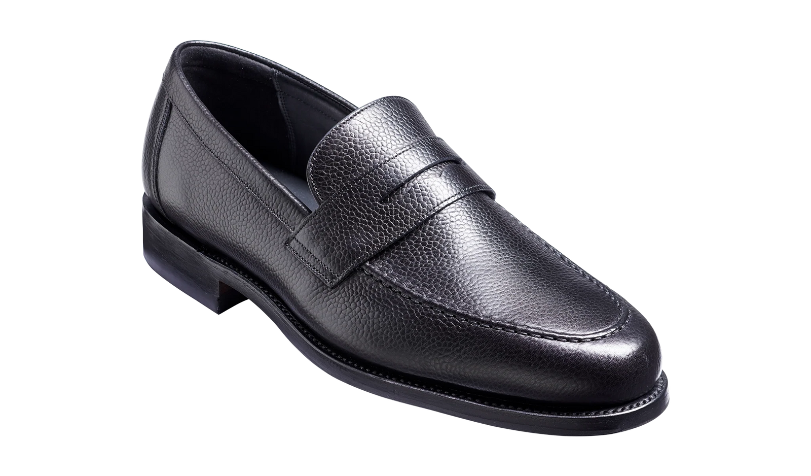Barker Jevington  Loafer - Black grain Rubber Sole