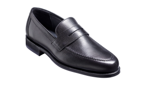 Barker Jevington  Loafer - Black grain Rubber Sole