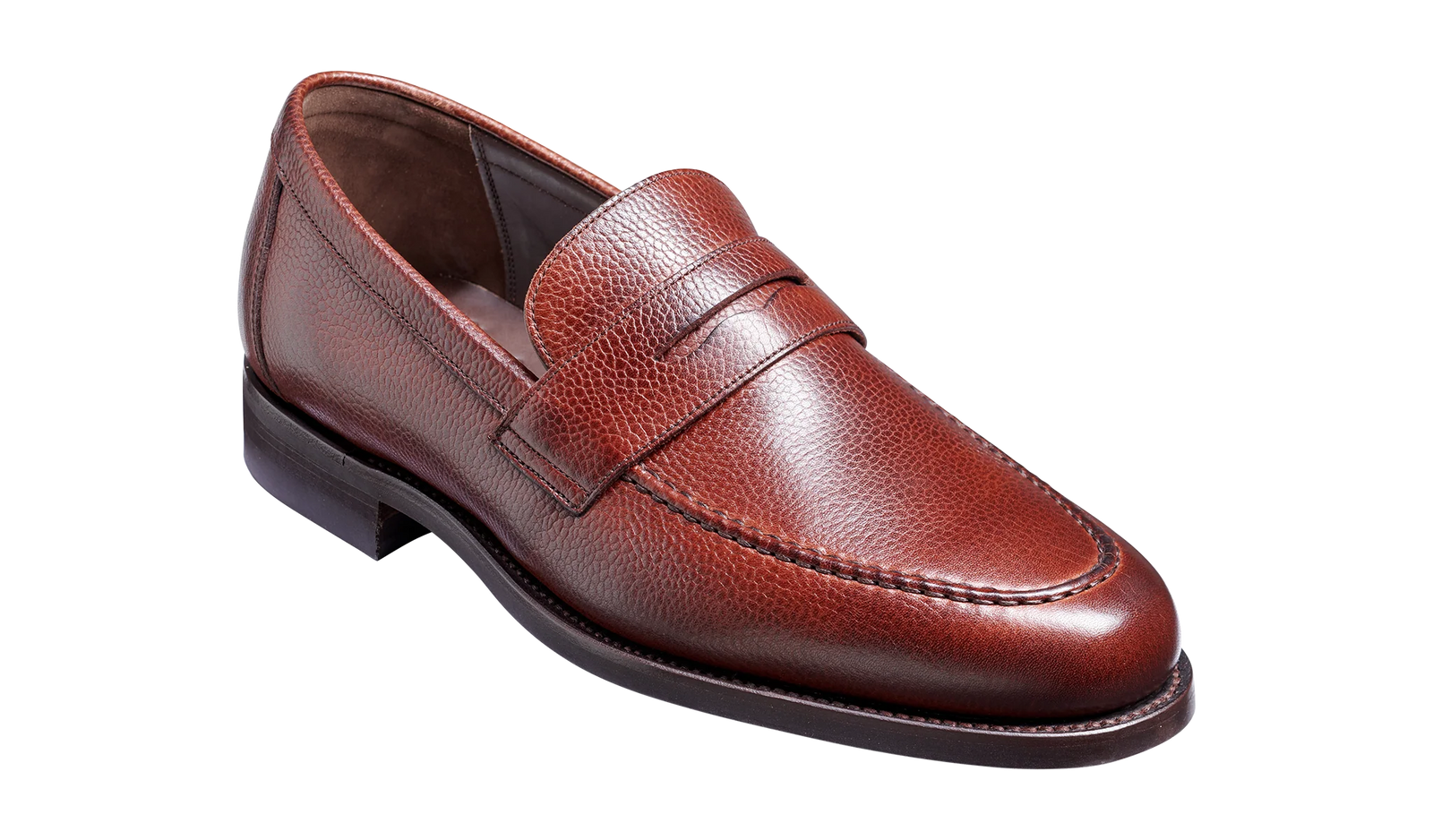 Barker Jevington Loafer Shoes - Cherry Grain Rubber Sole