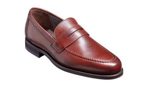 Barker Jevington Loafer Shoes - Cherry Grain Rubber Sole