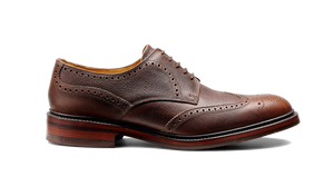Barker Kelmarsh Wingtip Brogue Derby Shoe -Brown Shadow Calf